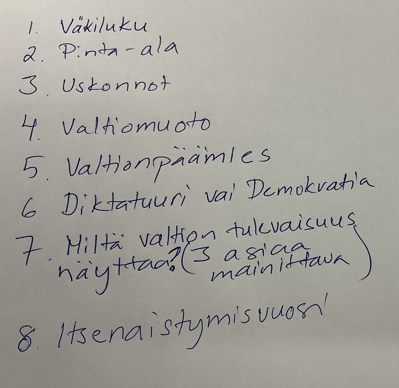 Afrikan valtio tehtävä (valitse Afrikan valtio, josta tiedät vähän!)