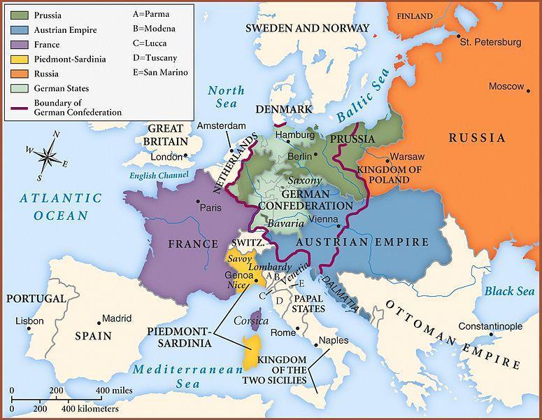 Euroopan kartta 1815
