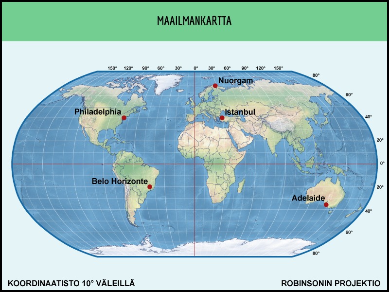 Koordinaatit määrittävät sijaintisi kartalla GE7_robinsson_asteeta_luku1_paikat.png