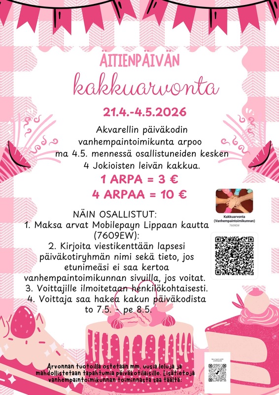 Äitienpäivän kakkuarvonta!