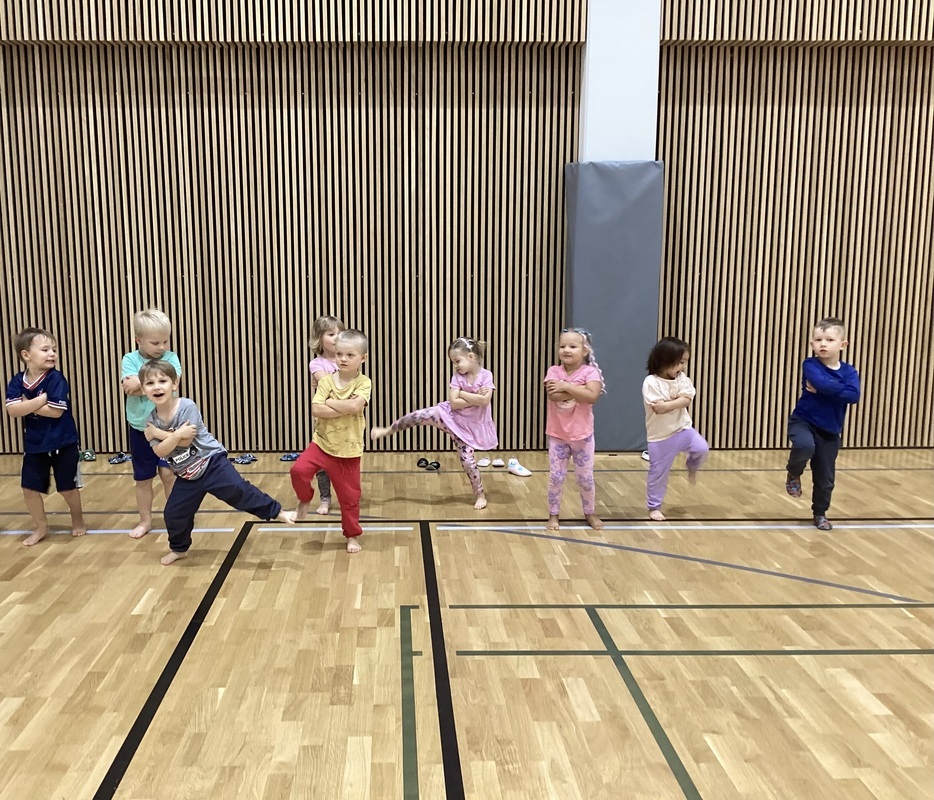 Lapsia liikuntasalissa jumpalla