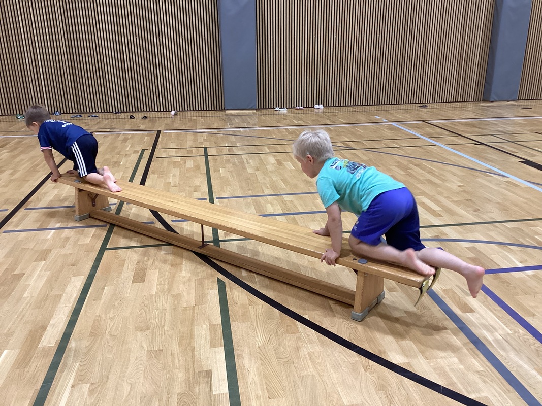 Lapsia liikuntasalissa jumpalla