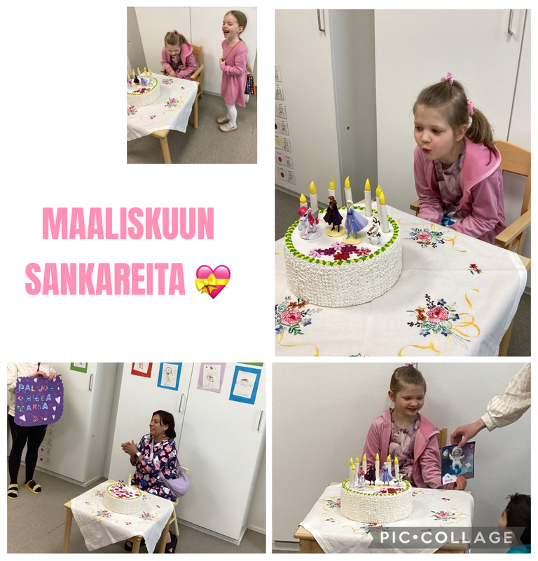 Retki Tölön puistoon, josta löytyi kivoja majoja. Lisäksi juhlittiin synttäreitä Synttärijuhlat
