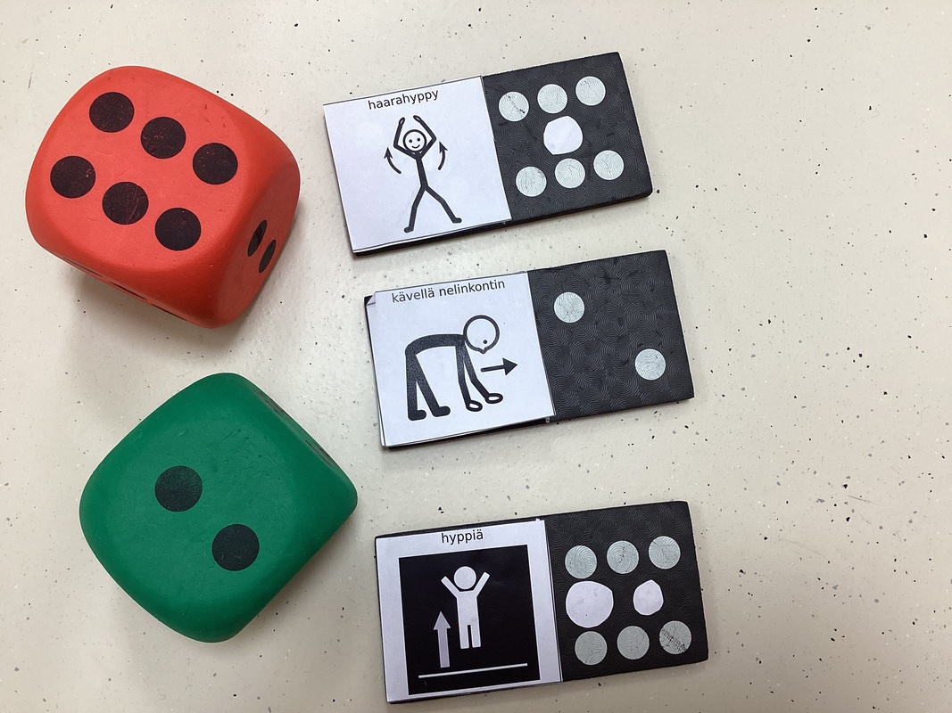 Keskiviikkona oli noppajumppa 🎲 Noppajumpan rekvisiittaa