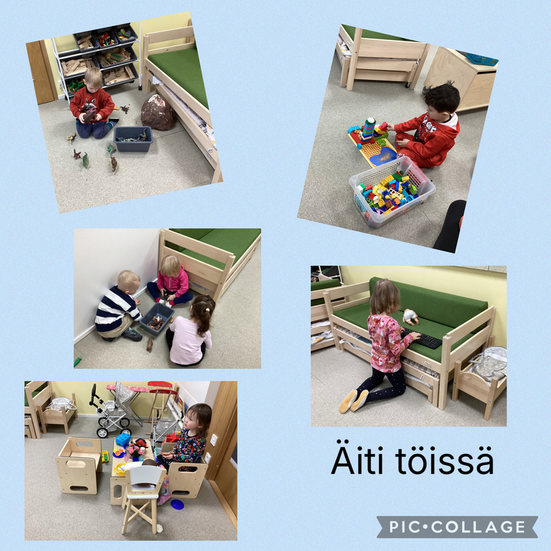 Lapsia eri leileissä.