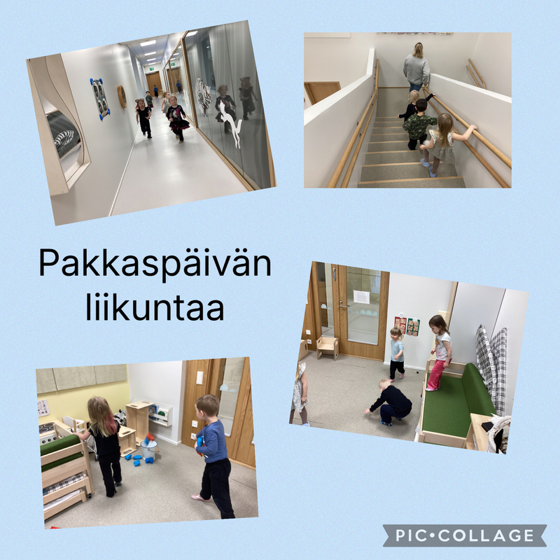 Lapsia liikkumassa sisätiloissa.