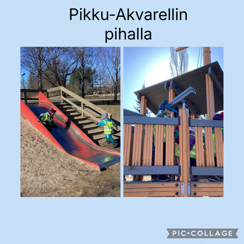 Lapsia leikkitelineessä.