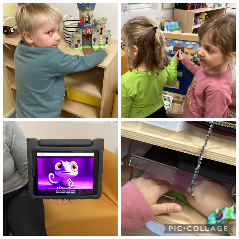Värien etsintää Lapset etsivät värejä