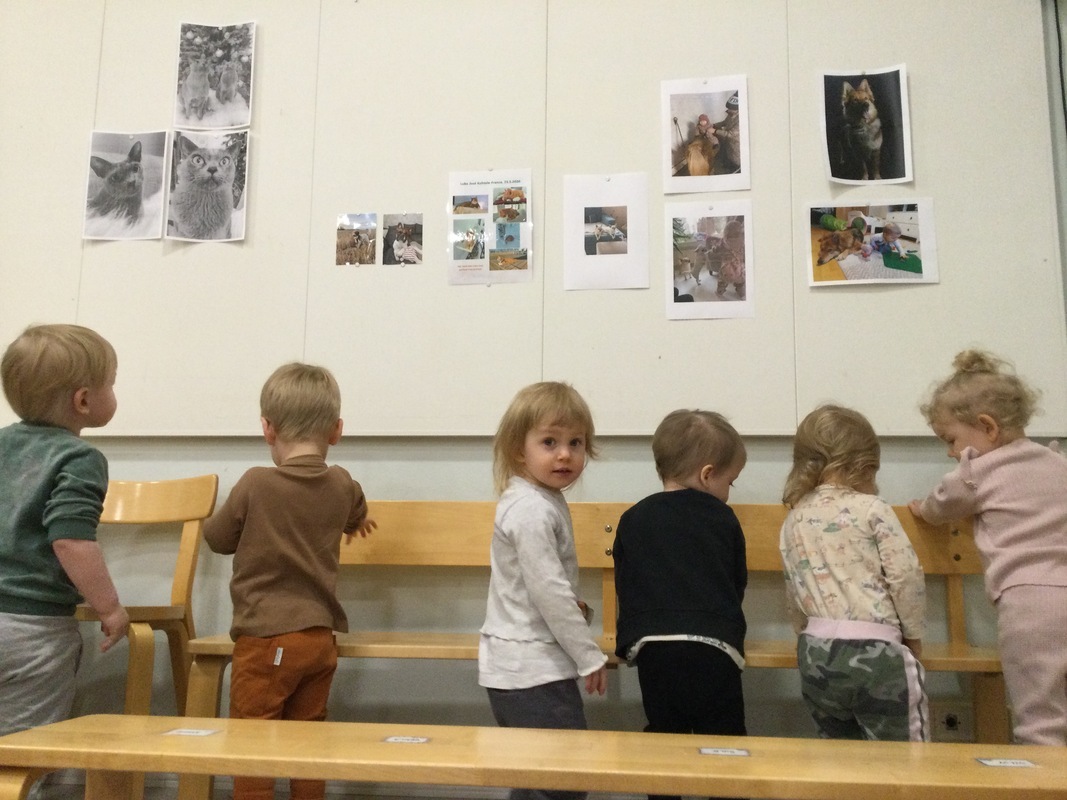 Lapset katselevat lemmikkiensä kuvia.