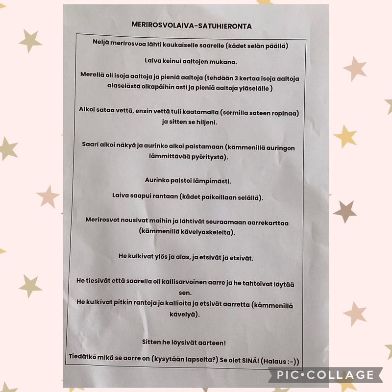 Satuhieronta Merirosvolaiva -satuhieronta