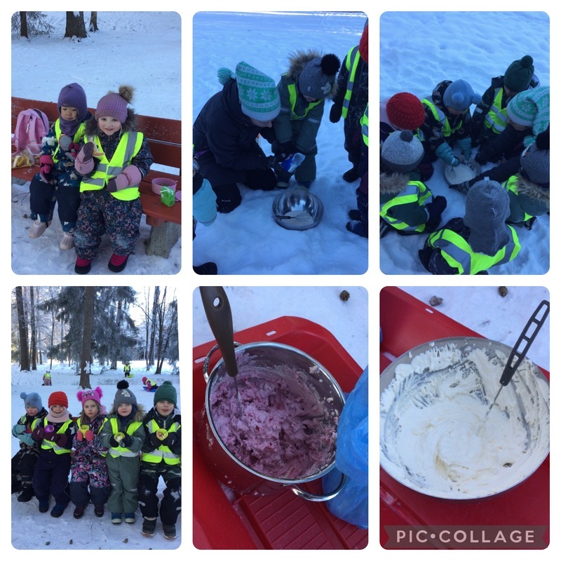 D1166AA2-D701-4EB5-9AD9-A972944CCF5F.jpeg Monta pientä kuvaa lapsista ja jäätelön teosta lumen avulla