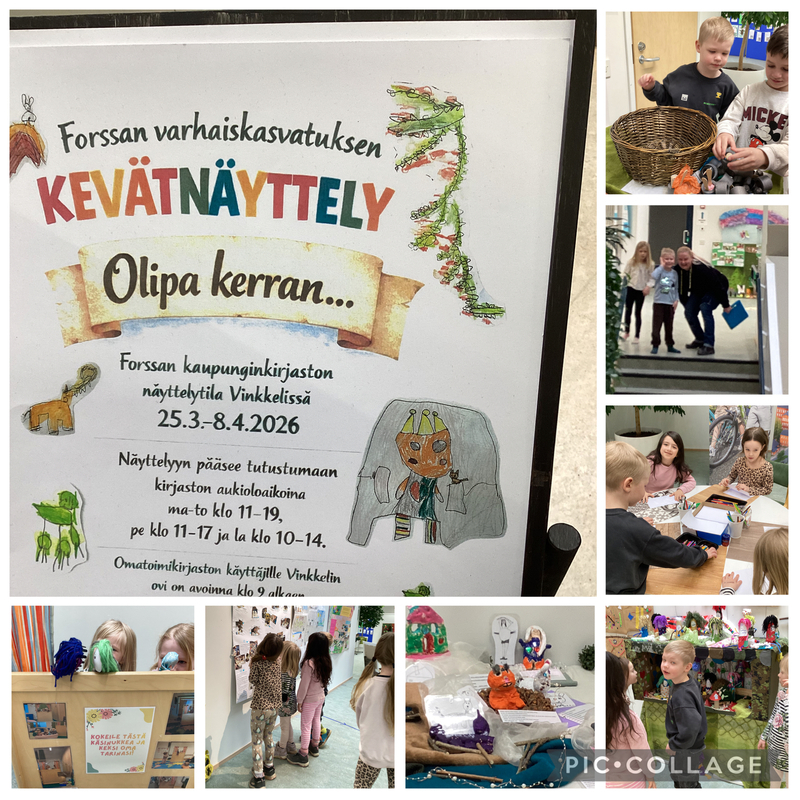 Lapset taidenäyttelyssä