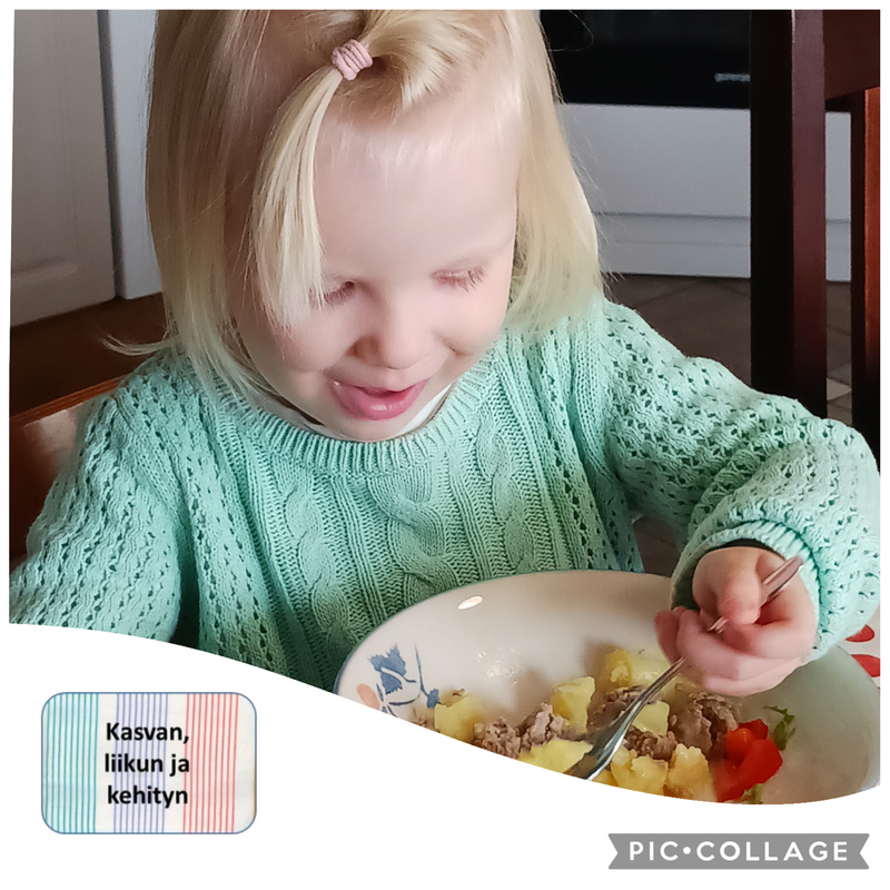 Lapsi syömässä lounasta