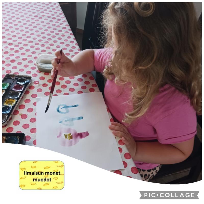 Lapsi maalaa sieniä