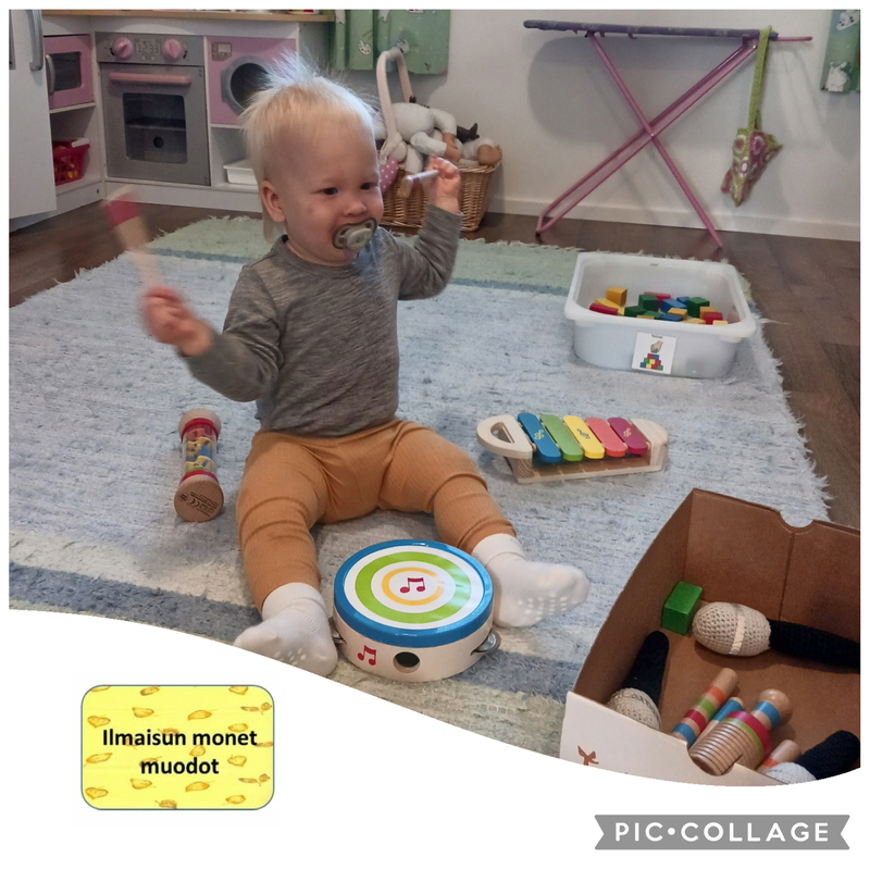 Lapsi soittaa rumpua