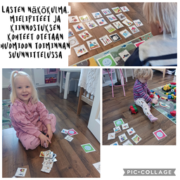 Toiminnan suunnittelua lasten kanssa kuvat tukena