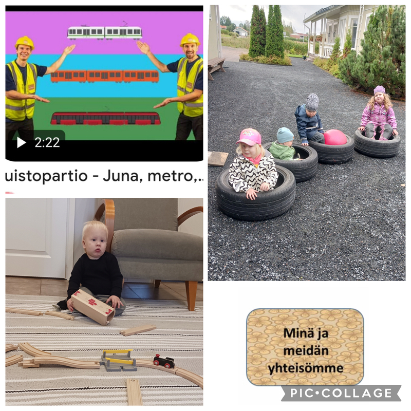Syyskuulla 2025 Lapset junaleikeissä
