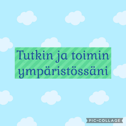Kuvassa teksti TUTKIN TOIMIN YMPÄRISTÖSSÄNI.