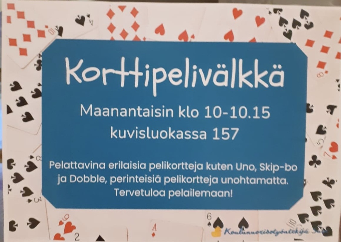 Välituntitoimintaa. 🃏♠️♦️♥️♣️🃏