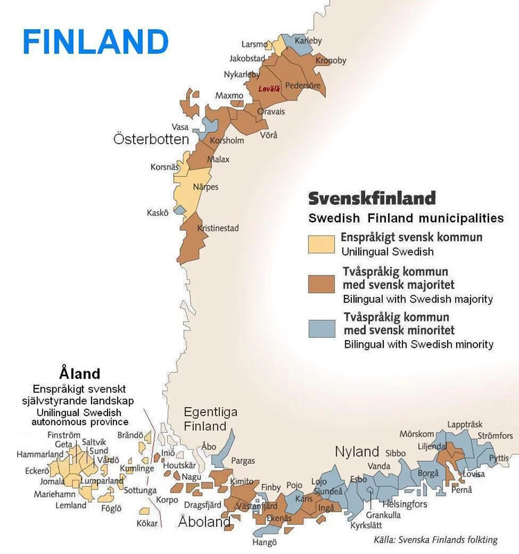 Ruotsinkielisiä alueita