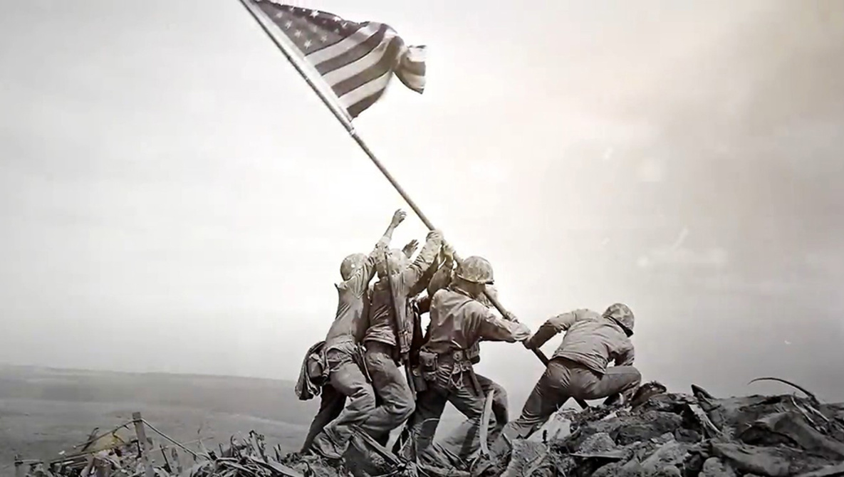 Joe Rosenthalin ikoninen valokuva, Iwo Jima, 1945