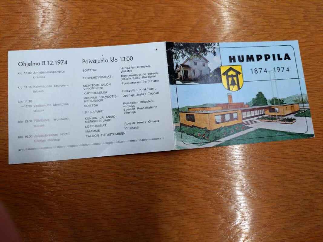 kunnan ohjelmaa 1974