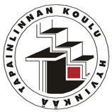 Tapainlinnan koulun logo väreissä
