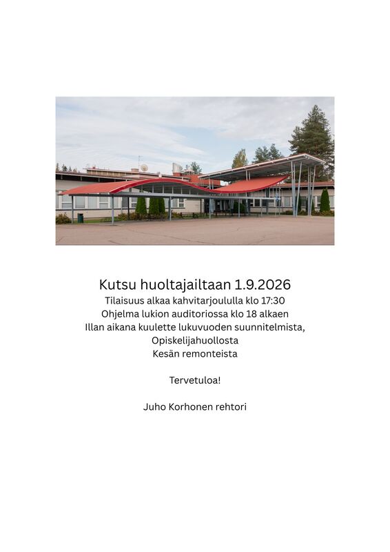 Kutsu huoltajailtaan