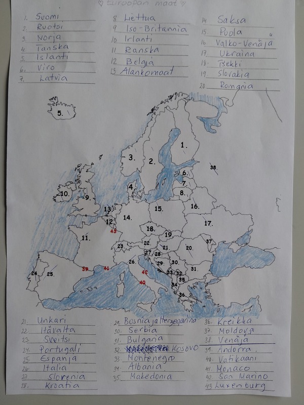 Euroopan kartan mallivastaus