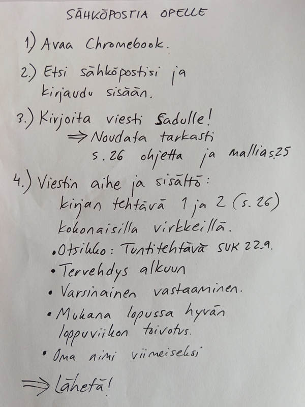 Lähetä sähköpostia opettajalle