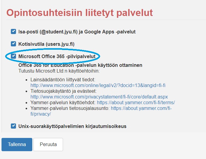 Office 365-paketti opiskelijoille