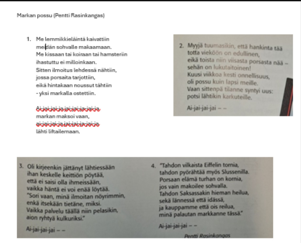 Markan possu sanat (oma biisi)