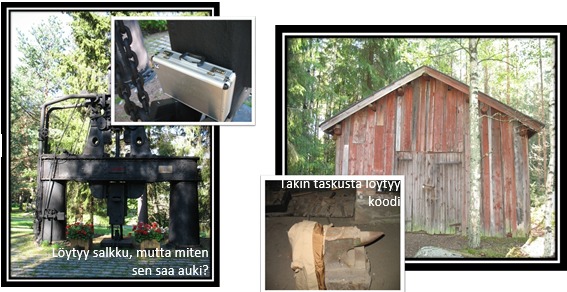 Salaperäinen salkku Esimerkkikuvia seikkailusta