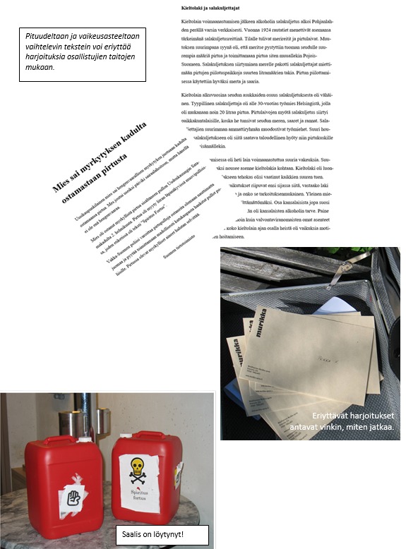 Vaihtelevat tekstit Pituudeltaan ja vaikeusasteeltaan vaihtelevin tekstein voi eriyttää harjoituksia osallistujien taitojen mukaan.