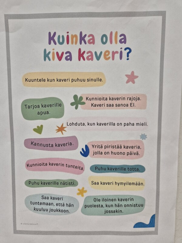 Kaveritaidoista keskustelua