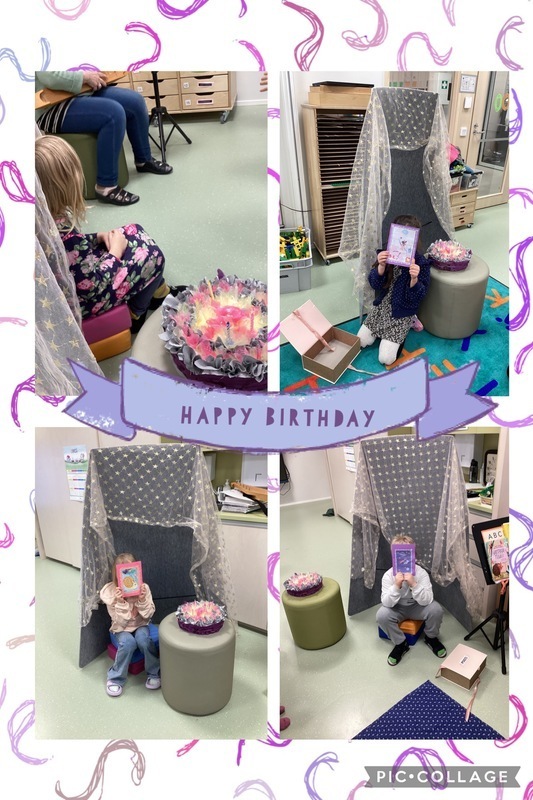 Synttärijuhlia vietettiin laulaen ja leikkien🎂. Sankarille tehtiin myös hierontasatu, joka luki synttärikortissa.