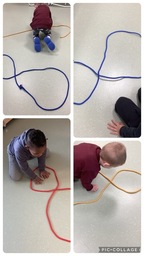 Eskarilaiset harjoittelemassa numero kahdeksaa.