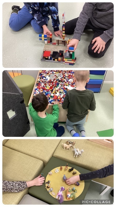 Legorakentelua ja eläinleikit