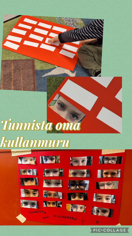 Tänään tunnistettiin kavereiden silmiä🤗 vanhemmatkin selvisivät tehtävästä loistavasti😃