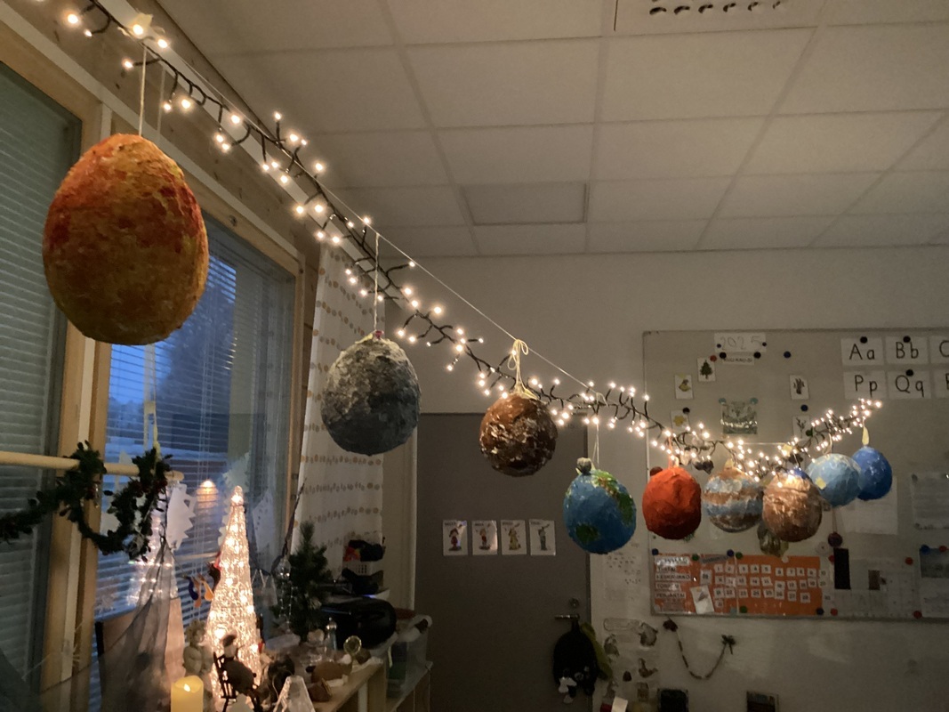 Merkurius..Venus..Maa eli Tellus..Mars..Jupiter..Saturnus...Uranus..Neptunus