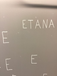 E-kirjain ja sana etana.