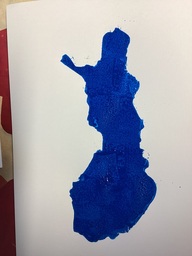 Siniseksi maalattu Suomen kartta