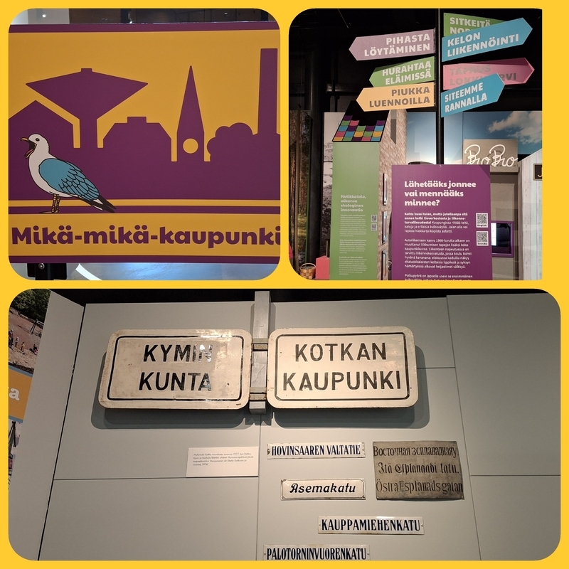 20250506_131501.jpg Kuvakollaasi Vellamosta. Kotkan siluetti, suuntamerkkejä ja teiden nimikylttejä.