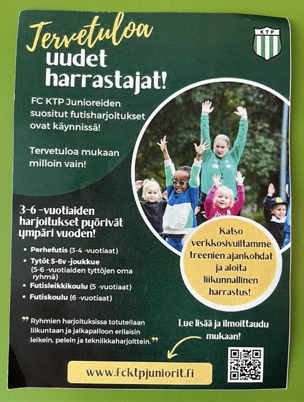 Mainos KTPn jalkapalloryhmistä