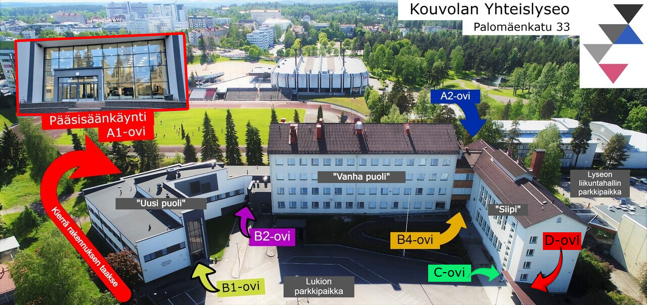 Kouvolan Yhteislyseon ulko-ovet Palomäenkatu 33.jpeg