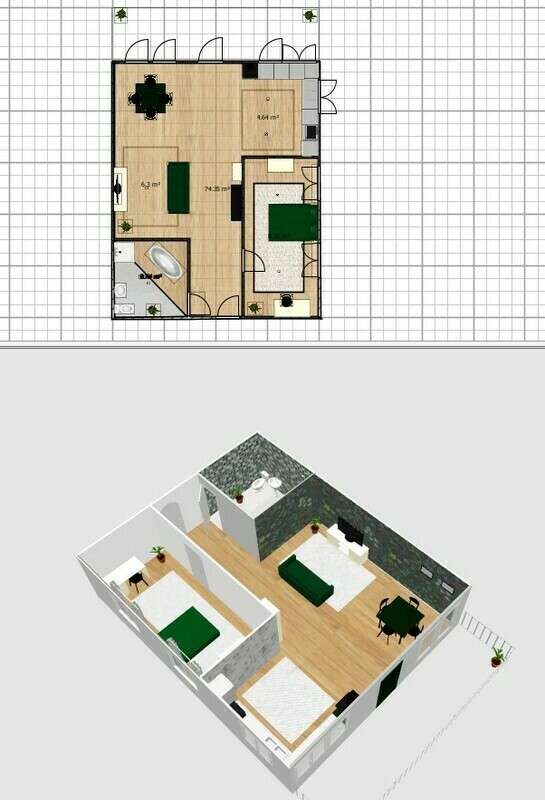 softwarecenter - sweethome3D. Tehtävän voi tehdä myös digitaalisesti piirtäen.