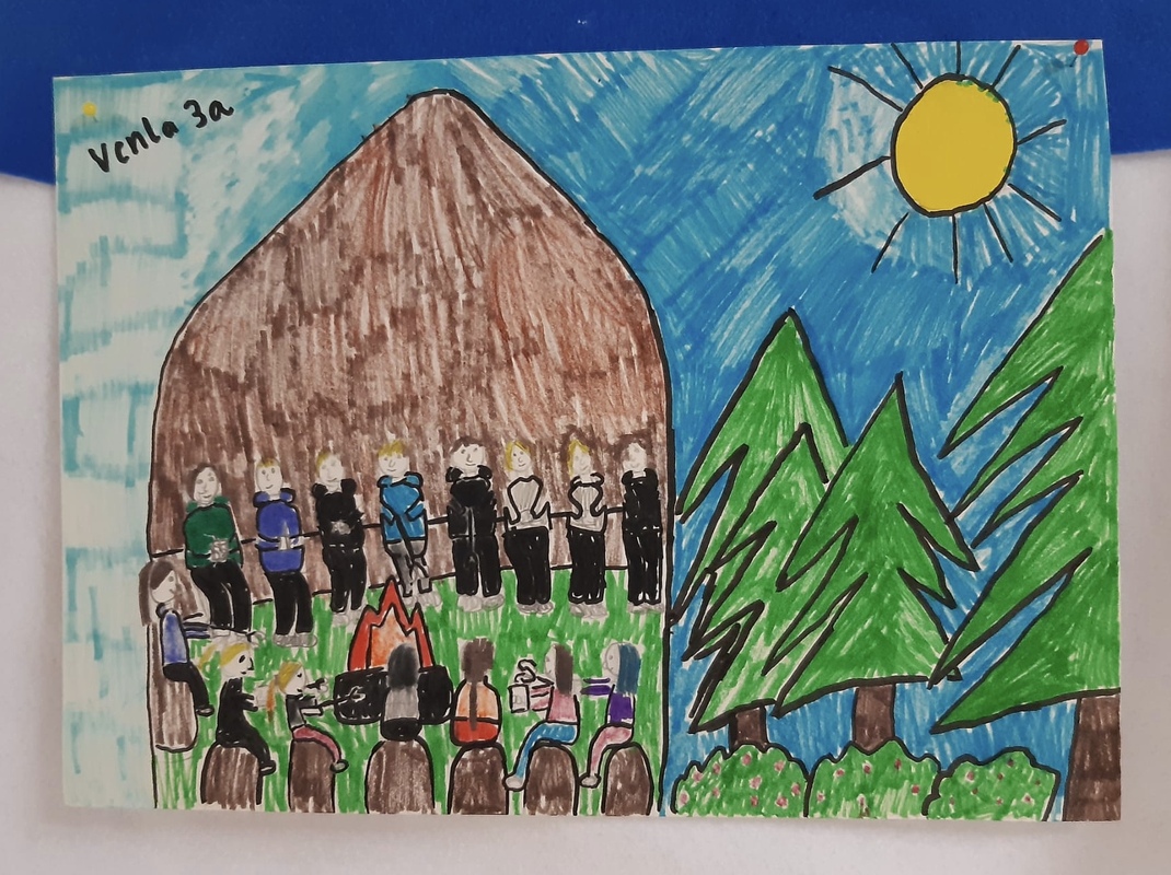 Kuvassa oppilaan piirustus Heppariretkestä.