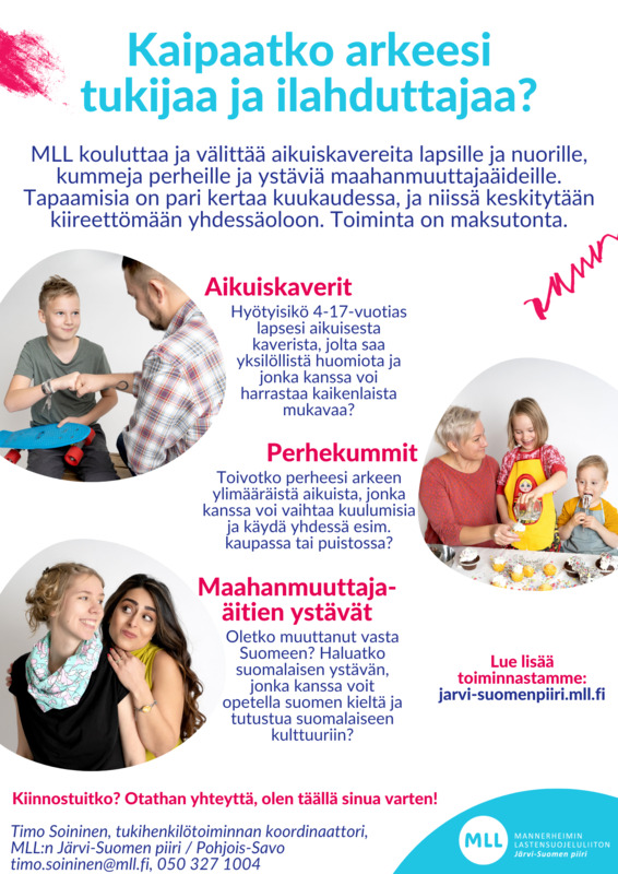Mannerheimin Lastensuojeluliiton juliste tukihenkilötoiminnasta.