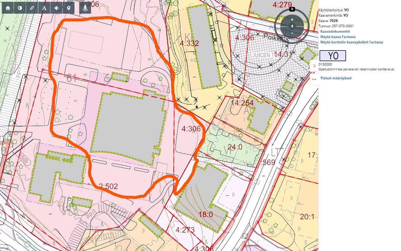 Karttapiirros: Välituntialue 10.8.2023 alkaen.