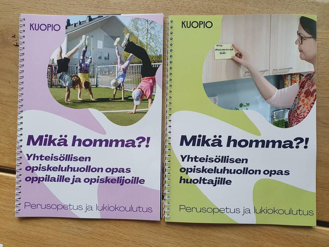 Kuva opiskeluhuollon oppaista.